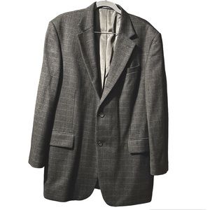 Oscar de la Renta men 100% Wool 2 front button single breasted blazer size 46L